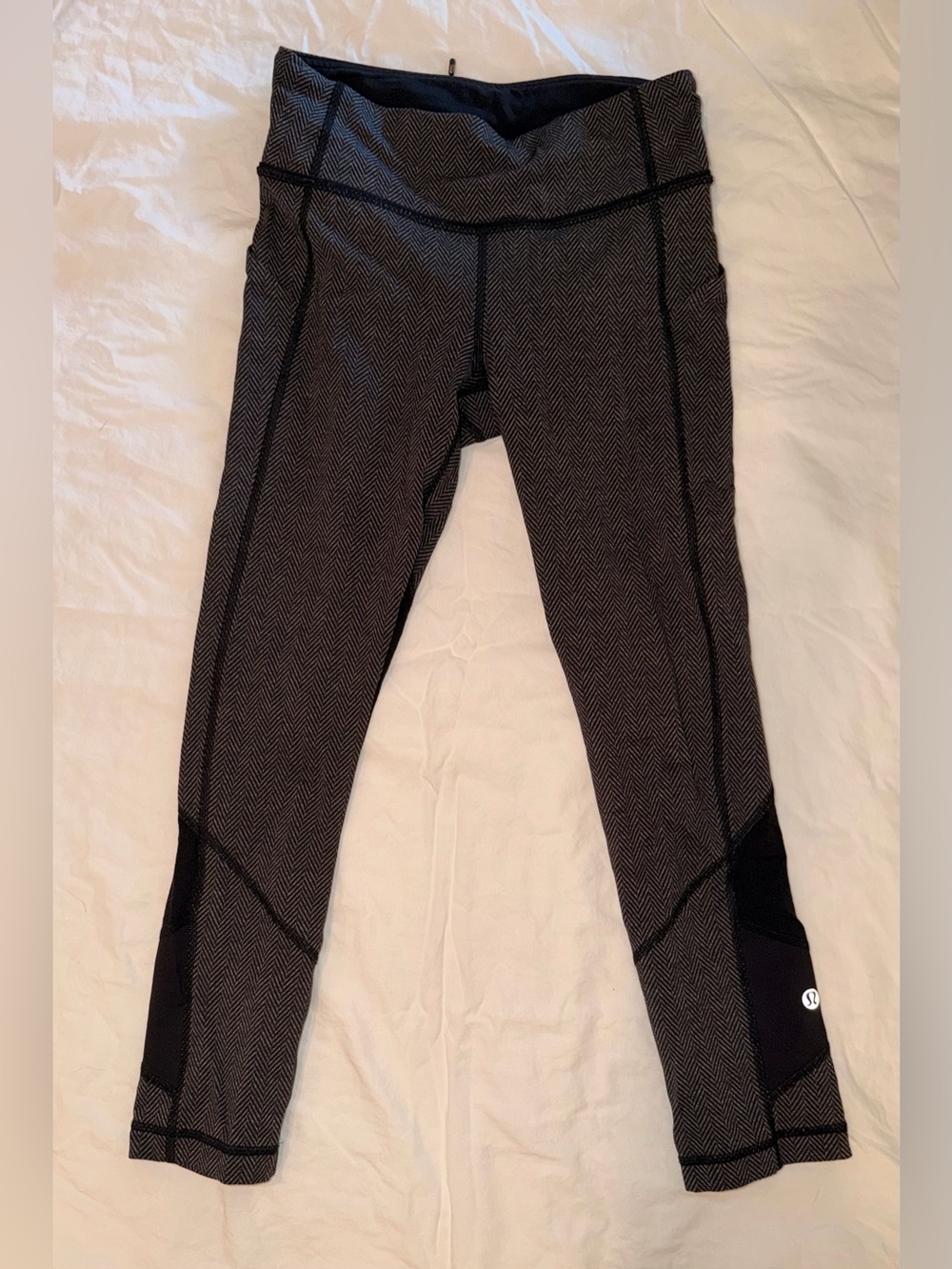 lululemon athletica Girls' Black Herringbone Leggings